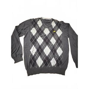 Clubhouse Collection Vintage Argyle V-Neck Sweater XXL The Masters Logo